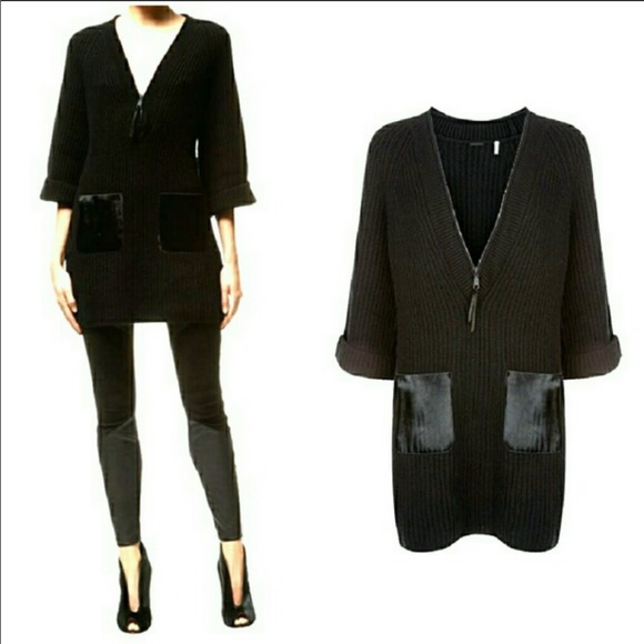 NEW ELIE TAHARI Black Cashmere Sweater Tunic Dress - Picture 2 of 3